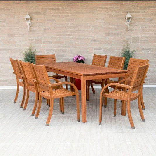 WAS $1699 NOW $1299 *BRAND NEW* Open Box 9 Piece Rectangular 100% Solid FSC Hardwood Dining Set