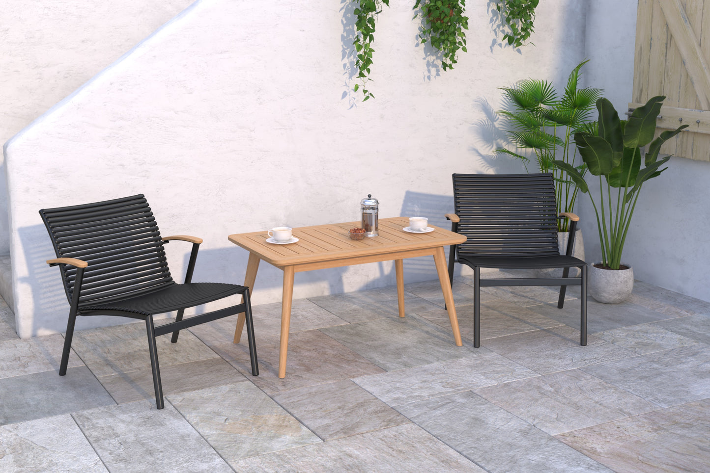 WAS $1199 NOW $699 *BRAND NEW* 3 Piece Seating Set | Die-Cast Aluminum & 100% FSC Teak Wood