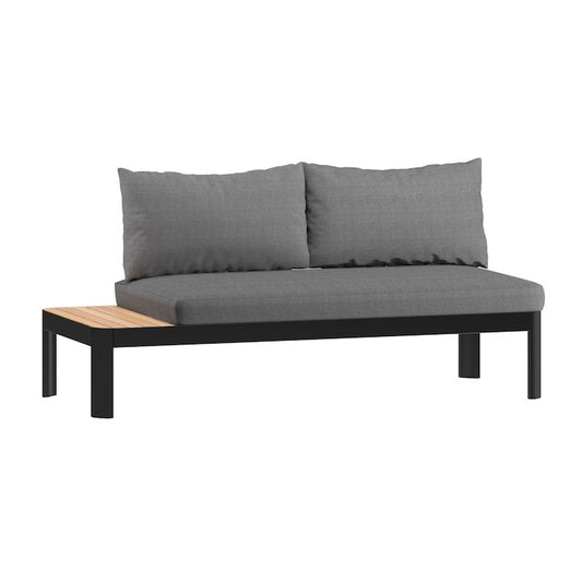 Portals Aluminum And Teak 100% FSC seater Black sofa