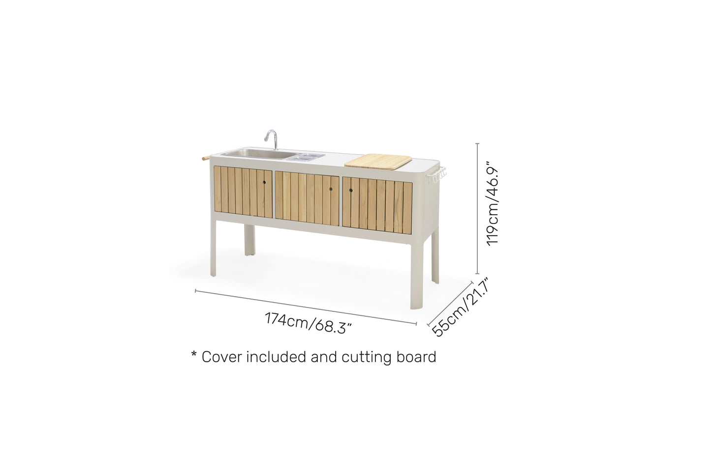 WAS $2499. NOW $1499 BRAND NEW Kitchen White Made of Die-cast Aluminum, Ideal Set for Outdoor