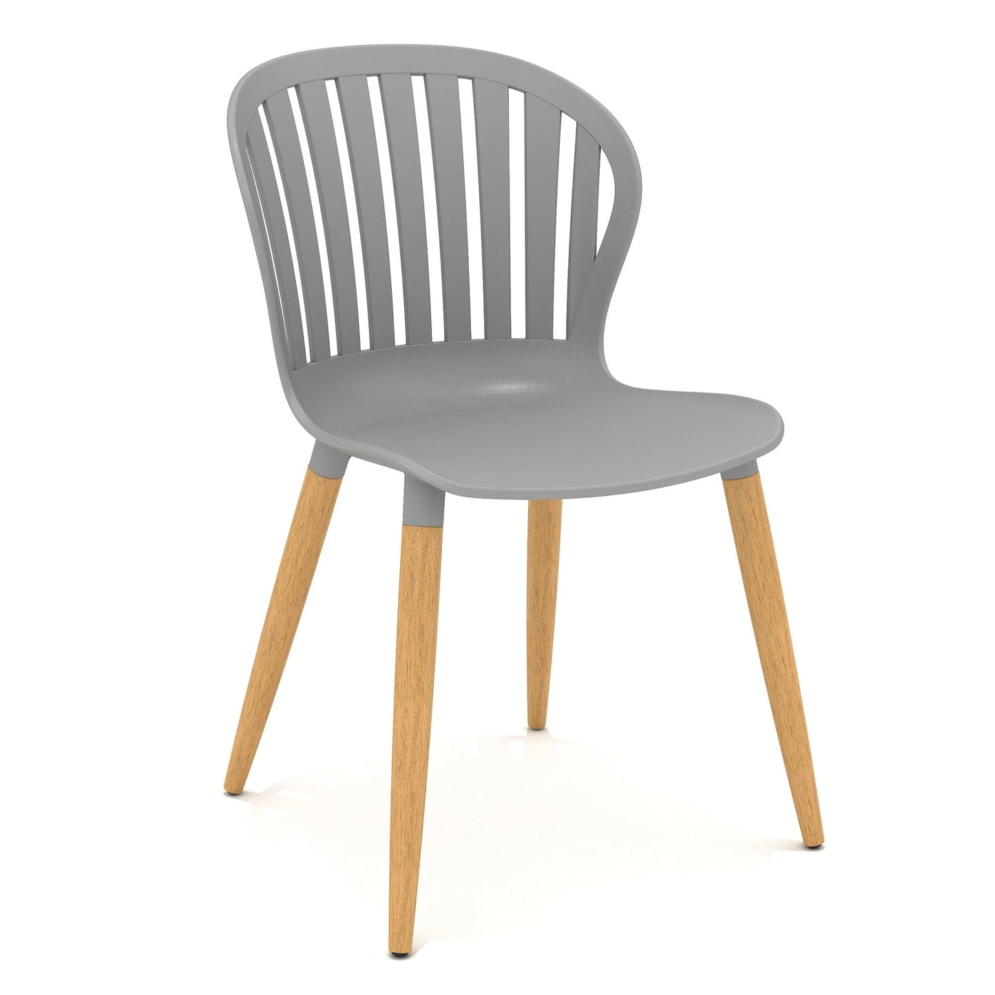 Cannes Duraboar & 100% FSC Teak Finish Wood Grey Side Chair