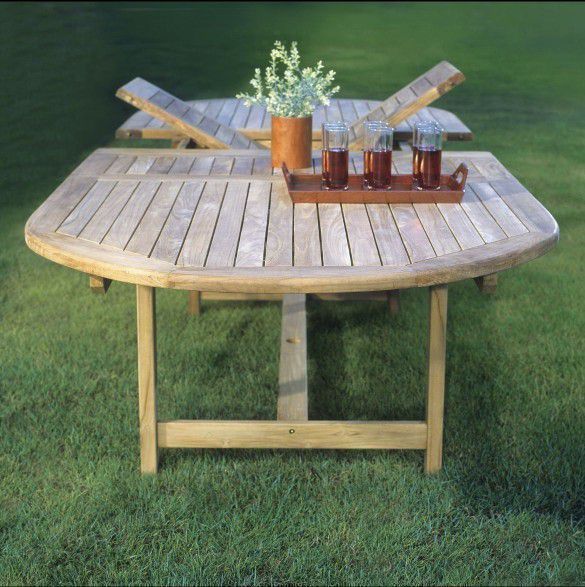 WAS $1699 NOW $1039 *BRAND NEW* Open Box 100% FSC Solid Teak Patio Double Extendable Patio Table